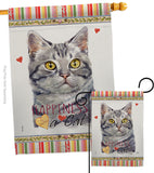 Red American Short Hair Happiness - Pets Nature Vertical Impressions Decorative Flags HG110146 Made In USA