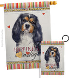 Cavalier Spaniel Happiness - Pets Nature Vertical Impressions Decorative Flags HG110155 Made In USA