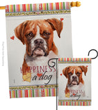 Boxer Happiness - Pets Nature Vertical Impressions Decorative Flags HG110160 Made In USA