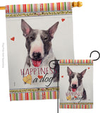 Bull Terrier Happiness - Pets Nature Vertical Impressions Decorative Flags HG110163 Made In USA