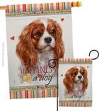 Charles Spaniel Happiness - Pets Nature Vertical Impressions Decorative Flags HG110165 Made In USA