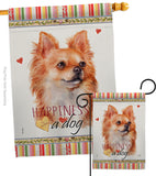 Brown Chihuahua Happiness - Pets Nature Vertical Impressions Decorative Flags HG110166 Made In USA