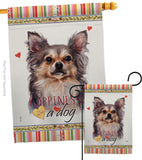Chihuahua Happiness - Pets Nature Vertical Impressions Decorative Flags HG110168 Made In USA