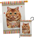 Brown Dilute Calico Happiness - Pets Nature Vertical Impressions Decorative Flags HG110175 Made In USA