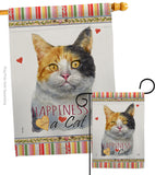 Dilute Calico Happiness - Pets Nature Vertical Impressions Decorative Flags HG110176 Made In USA