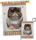 Exotic Short Hair Happiness - Pets Nature Vertical Impressions Decorative Flags HG110177 Made In USA