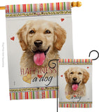 Golden Retriever Happiness - Pets Nature Vertical Impressions Decorative Flags HG110180 Made In USA