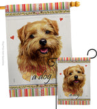 Tan Norfolk Terrier Happiness - Pets Nature Vertical Impressions Decorative Flags HG110186 Made In USA