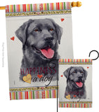 Labrador Happiness - Pets Nature Vertical Impressions Decorative Flags HG110193 Made In USA