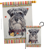 Miniature Schnauzer Happiness - Pets Nature Vertical Impressions Decorative Flags HG110197 Made In USA