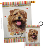 Norfolk Terrier Happiness - Pets Nature Vertical Impressions Decorative Flags HG110199 Made In USA