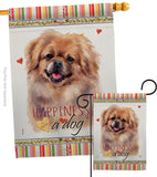 Pekingese Happiness - Pets Nature Vertical Impressions Decorative Flags HG110201 Made In USA