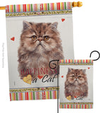 Persian Long Hair Happiness - Pets Nature Vertical Impressions Decorative Flags HG110203 Made In USA