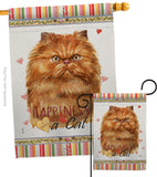 Tan Persian Happiness - Pets Nature Vertical Impressions Decorative Flags HG110204 Made In USA