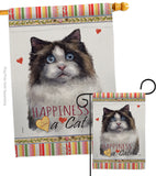 Mitted Ragdoll Happiness - Pets Nature Vertical Impressions Decorative Flags HG110213 Made In USA