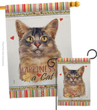 Somali Cat Happiness - Pets Nature Vertical Impressions Decorative Flags HG110224 Made In USA