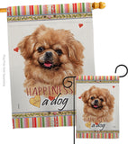 Tibetan Spaniel Happiness - Pets Nature Vertical Impressions Decorative Flags HG110227 Made In USA