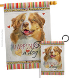 Yellow Australian Shepherd Happiness - Pets Nature Vertical Impressions Decorative Flags HG110240 Made In USA