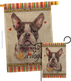 Gray Boston Terrier Happiness - Pets Nature Vertical Impressions Decorative Flags HG110242 Made In USA