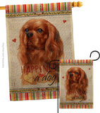 Ruby Cavalier King Spaniel Happiness - Pets Nature Vertical Impressions Decorative Flags HG110246 Made In USA