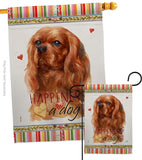 Ruby Cavalier King Spaniel Happiness - Pets Nature Vertical Impressions Decorative Flags HG110246 Made In USA