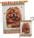 Red Chow Chow Happiness - Pets Nature Vertical Impressions Decorative Flags HG110249 Made In USA