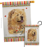 Cream Chow Chow Happiness - Pets Nature Vertical Impressions Decorative Flags HG110250 Made In USA