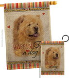 Cream Chow Chow Happiness - Pets Nature Vertical Impressions Decorative Flags HG110250 Made In USA