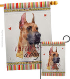 Fawn Great Dane Happiness - Pets Nature Vertical Impressions Decorative Flags HG110259 Made In USA