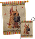 Fawn Great Dane Happiness - Pets Nature Vertical Impressions Decorative Flags HG110259 Made In USA