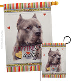 Blue Pitbull Happiness - Pets Nature Vertical Impressions Decorative Flags HG110264 Made In USA