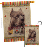 Blue Pitbull Happiness - Pets Nature Vertical Impressions Decorative Flags HG110264 Made In USA