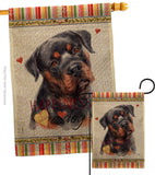 Mahogany Rottweiler Happiness - Pets Nature Vertical Impressions Decorative Flags HG110267 Made In USA
