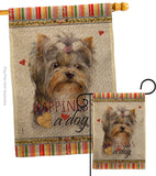Yorkshire Happiness - Pets Nature Vertical Impressions Decorative Flags HG110271 Made In USA