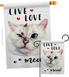 Live Love Meow - Pets Nature Vertical Impressions Decorative Flags HG137560 Made In USA