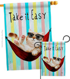 Take it Easy - Pets Nature Vertical Impressions Decorative Flags HG192605 Made In USA