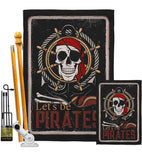 Be Pirates - Pirate Coastal Vertical Impressions Decorative Flags HG137319 Made In USA