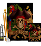 Pirate Ahoy Mate - Pirate Coastal Vertical Impressions Decorative Flags HG192374 Made In USA