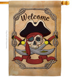 Ahoy Pirate - Pirate Coastal Vertical Impressions Decorative Flags HG107059 Made In USA