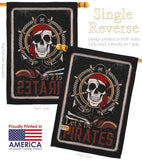 Be Pirates - Pirate Coastal Vertical Impressions Decorative Flags HG137319 Made In USA