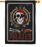 Be Pirates - Pirate Coastal Vertical Impressions Decorative Flags HG137319 Made In USA