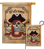 Ahoy Pirate - Pirate Coastal Vertical Impressions Decorative Flags HG107059 Made In USA