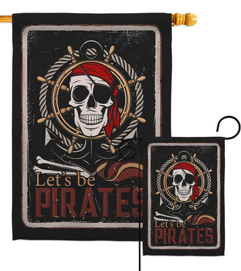 Be Pirates - Pirate Coastal Vertical Impressions Decorative Flags HG137319 Made In USA