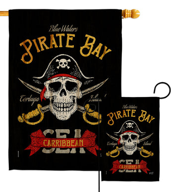 Pirate Bay - Pirate Coastal Vertical Impressions Decorative Flags HG137377 Made In USA