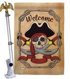 Ahoy Pirate - Pirate Coastal Vertical Impressions Decorative Flags HG107059 Made In USA