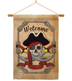 Ahoy Pirate - Pirate Coastal Vertical Impressions Decorative Flags HG107059 Made In USA