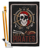 Be Pirates - Pirate Coastal Vertical Impressions Decorative Flags HG137319 Made In USA