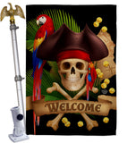 Pirate Ahoy Mate - Pirate Coastal Vertical Impressions Decorative Flags HG192374 Made In USA