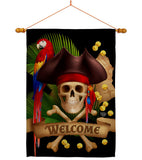 Pirate Ahoy Mate - Pirate Coastal Vertical Impressions Decorative Flags HG192374 Made In USA