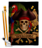 Pirate Ahoy Mate - Pirate Coastal Vertical Impressions Decorative Flags HG192374 Made In USA